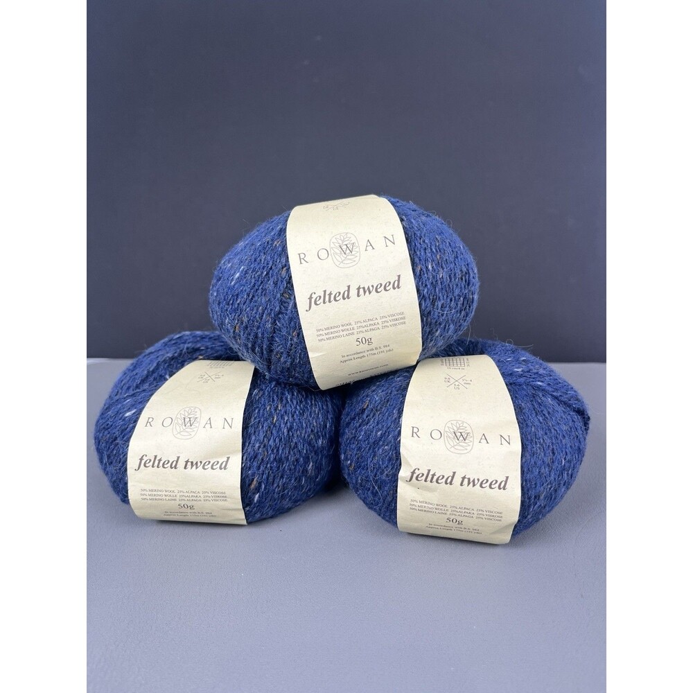 Rowan Felted Tweed Yarn Merino Wool Alpaca Viscose Lot of 3 Blue SH133 50g New